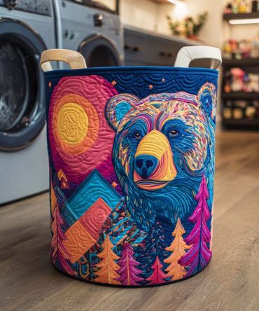 Flame Roar Quilted Laundry Hamper — Vibrant Foldaway Storage Basket With Fiery Roar Print, Padded Quilting & Reinforced Handles