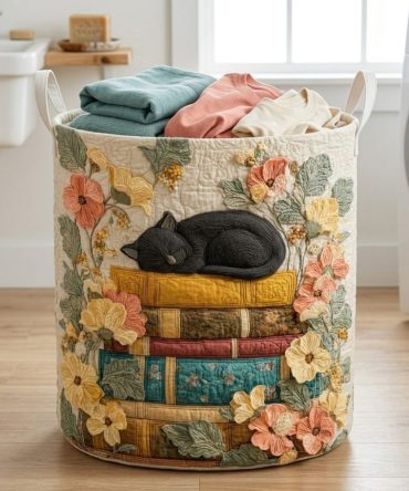 Floral Doze Quilted Laundry Basket — Large Floral Print Washable Hamper, Soft Cotton Quilt, Collapsible Storage Bin For Bedroom & Bath