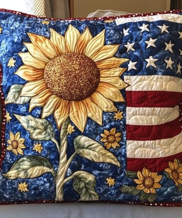 Floral Glory Quilted Decorative Pillow Cover — Elegant Textured Floral Throw Pillowcase In Soft Cotton-Blend, Perfect Accent For Living Rooms & Bedrooms