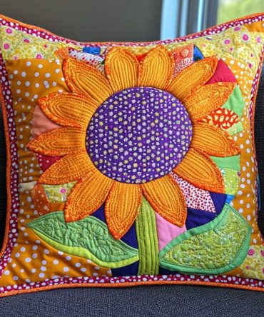 Floral Whirl Quilted Pillow Cover - Dynamic Multicolor Decorative Pillowcase For Sofa & Bed, Durable Cotton-Blend Sham, Eye-Catching Texture