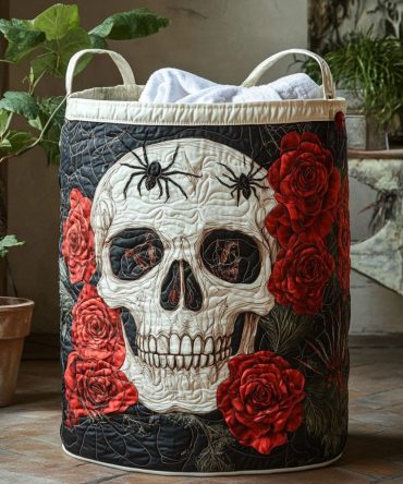 Flowers For The Gone Quilted Laundry Hamper — Sentimental Floral Fabric Basket For Delicate Laundry, Keepsakes & Soft Home Organization