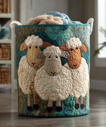 Fluff Parade Quilted Laundry Hamper — Soft Fluffy Animal Parade Quilted Laundry Basket, Foldable & Lightweight With Sturdy Handles