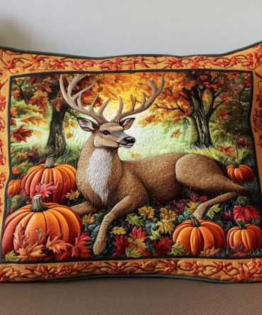 Forest Animal Retreat Quilted Pillow Cover — Whimsical Woodland Creatures, Textured Decorative Throw Pillowcase For Cabin, Kids & Nature-Themed Rooms