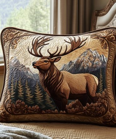 Forest Guardian Quilted Decorative Pillow Cover — Earthy Woodland Accent Pillowcase For Cozy, Stylish Bedrooms & Living Rooms
