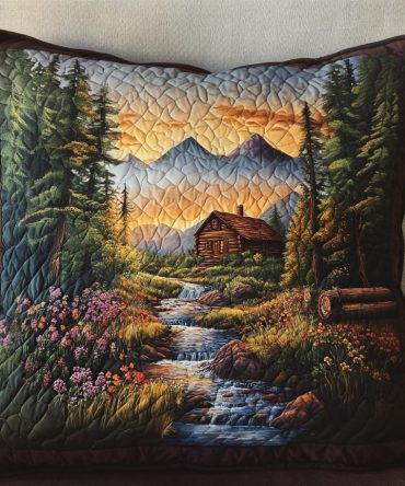 Forest Haven Quilted Throw Pillow Cover — Woodland-Inspired Leaves & Texture, Soft Decorative Cushion Case For Cozy Cabins & Modern Homes