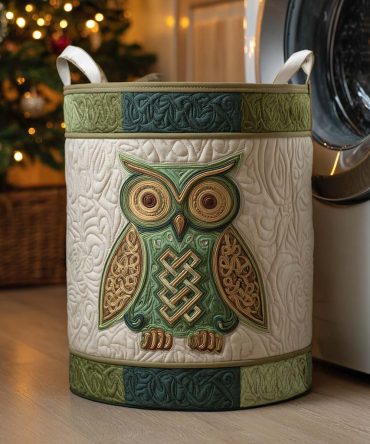 Forest Guardian Quilted Laundry Hamper — Woodland Animal Storage Basket, Reinforced Quilting & Eco-Friendly Style For Home Organization