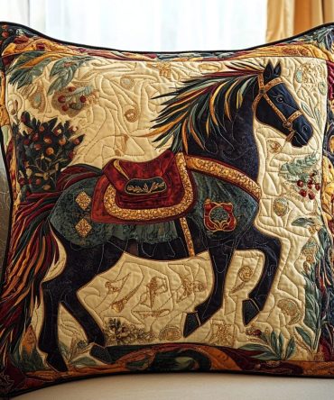 Forest Majesty Quilted Pillow Cover — Woodland Deer & Pine Motif For Rustic Home Décor, Textured Throw Pillow Case, Cozy Accent
