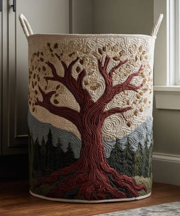 Forest Rise Quilted Collapsible Laundry Hamper - Durable Fabric Storage Basket With Handles For Closet, Bedroom & Laundry Room