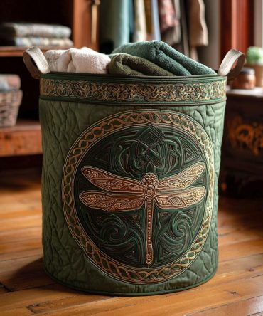 Forest Soulfly Quilted Storage Bin — Nature-Inspired Collapsible Laundry Basket For Rustic, Boho & Eco-Friendly Home Organization