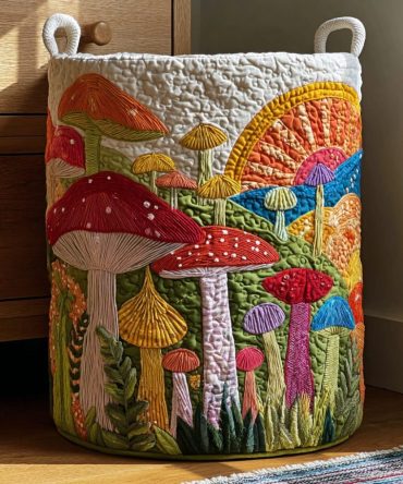 Forest Tale Quilted Laundry Hamper — Woodland Animal Print Storage Basket With Durable Quilting, Collapsible & Multipurpose Use
