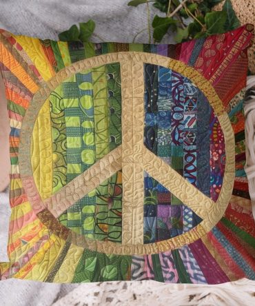 Free Spirit Quilted Pillow Cover - Boho Chic Decorative Pillowcase With Soft Cotton Blend, Lightweight, Reversible Design