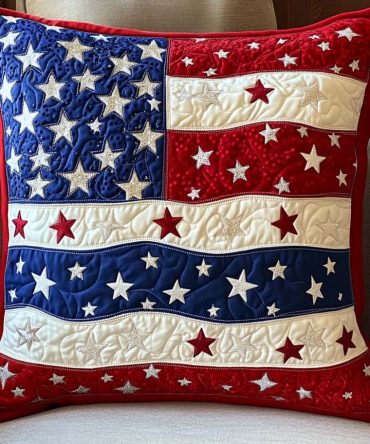 Freedom Ground Quilted Pillow Cover — Rugged-Style Quilted Throw Pillowcase, Soft Durable Fabric, Machine Washable, Everyday Accent