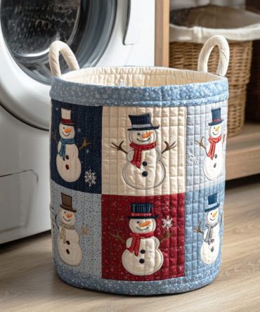 Frost Star Evening Quilted Laundry Hamper — Stylish Foldable Fabric Laundry Basket With Handles, Decorative Night-Sky Inspired Storage For Home