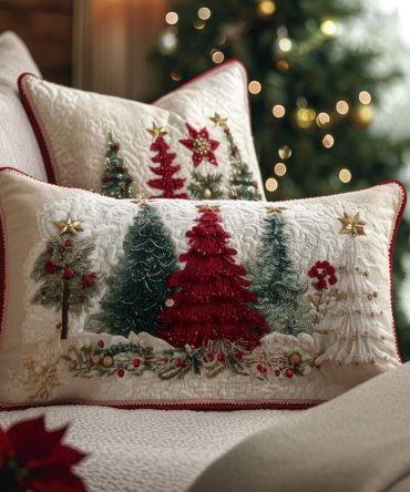 Frosted Wonder Quilted Pillowcase — Icy-Toned Winter Decorative Cover, Soft Quilted Cotton-Blend Accent For Elegant Seasonal Styling