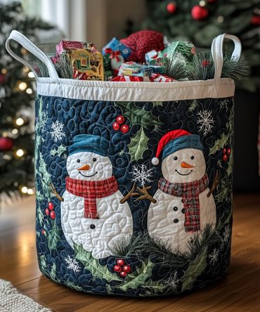 Frosted Magic Quilted Laundry Hamper — Icy Winter Foldable Laundry Basket With Handles For Holiday Decor, Closet & Laundry Room