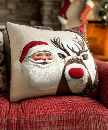 Frosty Eve Quilted Pillowcase — Winter-Scene Decorative Pillow Cover, Plush Insulated Cotton Blend For Holiday Home Styling