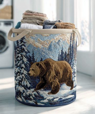 Frozen Creek Quilted Laundry Hamper — Spacious Soft Fabric Laundry Bin With Sturdy Handles, Collapsible & Machine-Washable Cover