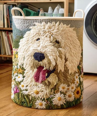 Furry Charm Quilted Laundry Hamper – Cute Animal-Print Fabric Basket With Reinforced Handles, Collapsible Design And Durable Everyday Storage