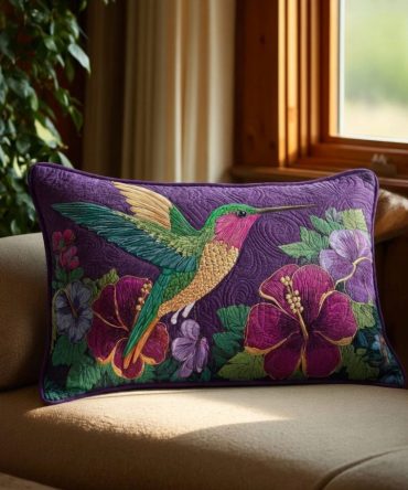 Luxurious Quilted Floral Pillowcase – Garden Jewel Pattern Decorative Pillow Cover For Bed & Sofa, Soft Cotton, Machine Wash
