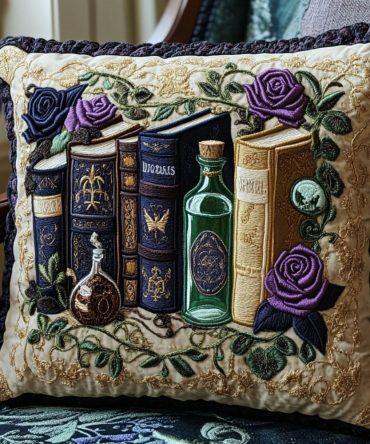 Storybook Garden Quilted Pillow Cover - Charming Floral Pillowcase For Cozy Beds & Sofas, Quilted Texture, Cotton Blend