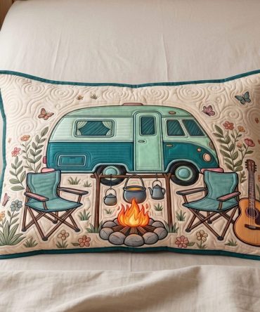 Happy Haven Quilted Pillow Cover — Cheerful Patterned Decorative Pillowcase, Soft Quilting For Cozy, Colorful Home Accents