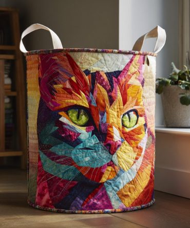 Gentle Paws Quilted Laundry Basket - Soft Padded Fabric Hamper For Pet Lovers, Large Foldable Laundry Organizer With Carrying Handles