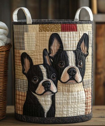 Soft Companions Quilted Laundry Hamper - Gentle Animal Print Fabric Basket, Collapsible Laundry Storage For Kids' Rooms & Cozy Living Spaces
