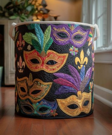 Glamour Parade Quilted Laundry Hamper — Chic Parade-Print Collapsible Laundry Basket, Washable Sturdy-Handle Storage For Modern Homes