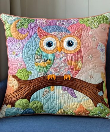 Iridescent Gliders Quilted Pillow Cover — Glimmering Butterfly & Moth Pattern Throw Sham, Soft Quilted Cotton Accent For Elegant Decor