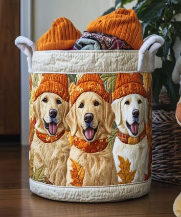 Golden Buddy Quilted Laundry Hamper — Large Collapsible Storage Basket With Reinforced Handles & Soft Lined Interior