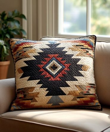 Golden Echo Quilted Decorative Pillow Cover — Luxe Metallic Stitching & Warm Gold Highlights, Soft Quilting, Hidden Zipper, Machine-Washable Glam Accent