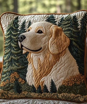 Golden Hearts Quilted Decorative Pillow Cover — Warm Metallic Accent Pillowcase For Romantic & Luxe Home Styling