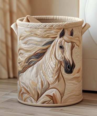 Sunset Gold Quilted Laundry Hamper - Luxurious Metallic Accent Foldable Basket For Elegant Home Organization