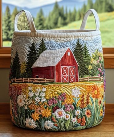 Golden Meadow Quilted Laundry Hamper — Elegant Foldable Fabric Laundry Basket With Handles , Versatile Home & Dorm Storage