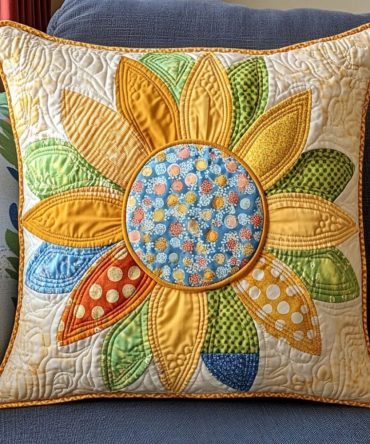 Golden Muse Quilted Pillow Cover - Chic Metallic Floral Decorative Pillowcase For Bed & Sofa, Cotton-Blend Sham, Stylish Accent Piece