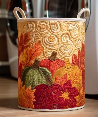 Golden Plains Quilted Laundry Hamper — Collapsible Fabric Laundry Basket With Handles For Bedroom & Bathroom