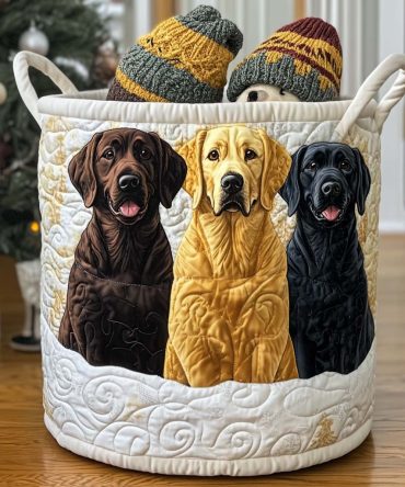 Golden Trio Quilted Laundry Hamper — Large Foldable Linen Storage Basket With Comfortable Handles & Elegant Gold Floral Pattern