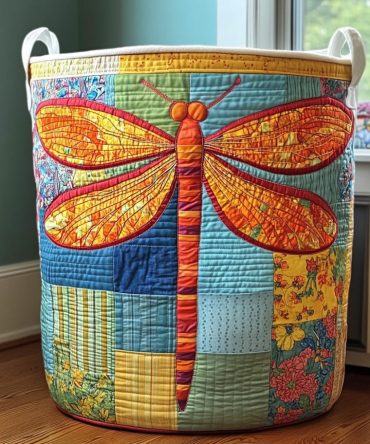 Golden Wings Quilted Laundry Hamper — Foldable Luxury Fabric Laundry Basket With Sturdy Handles For Home Organization