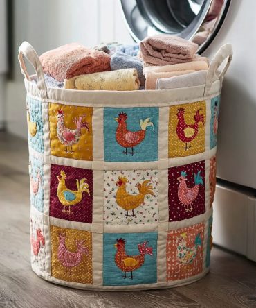 Grid Pattern Quilted Laundry Hamper — Modern Collapsible Fabric Basket With Reinforced Handles, Machine-Washable & Space-Saving Design