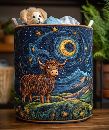Hairy Charm Quilted Laundry Hamper — Cozy Textured Fabric Basket, Foldable Laundry Organizer With Comfortable Handles