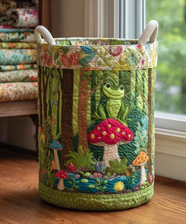 Happy Frog Quilted Laundry Basket — Playful Kids’ Storage Hamper & Nursery Organizer With Cute Frog Design
