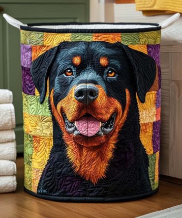 Happy Guardian Quilted Laundry Hamper — Playful Animal Storage Basket, Collapsible Soft Fabric Hamper For Kids’ Rooms