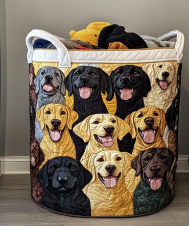 Happy Pack Quilted Laundry Hamper — Playful Pattern Washable Laundry Basket, Foldable Large Organizer With Durable Handles For Home