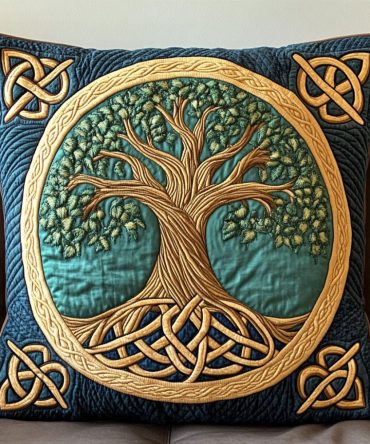Harmony Knot Quilted Throw Pillow Cover — Serene Decorative Cushion Sham For Calm, Layered Living Spaces With Subtle Textured Pattern