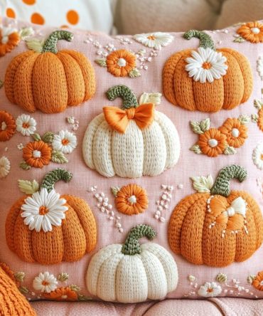 Harvest Glow Quilted Autumn Pillow Cover: Warm Fall Tones Throw Pillow Case, Cozy Rustic Accent, Durable & Machine Washable