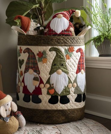 Harvest Hugger Quilted Laundry Hamper — Autumn-Inspired Foldable Basket With Reinforced Handles, Spacious Capacity & Easy-Clean Liner