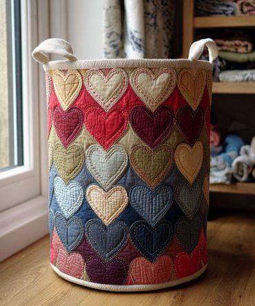 Heartfield Quilted Hamper — Decorative Large Laundry Basket With Soft Padded Sides, Collapsible Storage & Carry Handles For Bedroom Decor