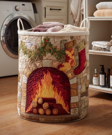 Hearth Glow Quilted Laundry Hamper — Warm-Toned Collapsible Laundry Basket For Stylish Home Storage, Reinforced Handles & Fold-Flat Design