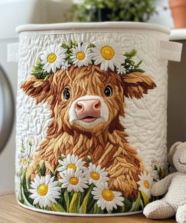 Highland Bloom Quilted Fabric Hamper - Large Floral Collapsible Laundry Basket For Stylish Home Organization
