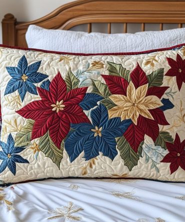 Festive Holiday Quilted Pillow Cover – Reversible Christmas Throw Pillowcase With Cozy Stitching And Durable Cotton Blend For Seasonal Décor